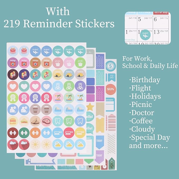 MultiBey Desk Calendar 2025-2026, 18 Months Calendar from July. 2025 to Dec. 2026, 9.9" x 5.8" Standing Flip Small Desk Calendar Floral with Thick Paper, Includes Stickers