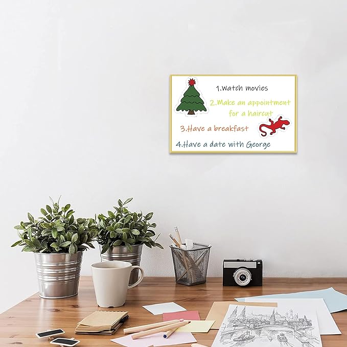 Dry Erase White Board, 8"x 13" Gold Aluminum Frame Magnetic Whiteboard for Wall Office/School/Home, Hanging Board for Decoration/Planning/Kitchen Grocery List/Drawing/Memo（BB-Gold-2033）