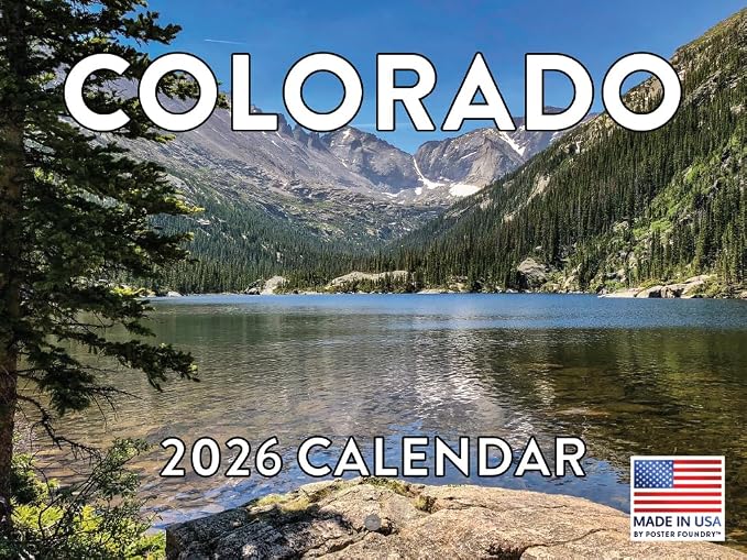 Colorado Calendar 2026 Wall 12 Month Monthly CO Scenic Souvenirs Coloradan Themed Gifts | American Made In The USA