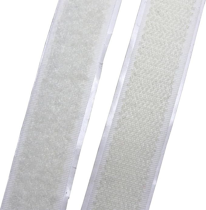 BlueDot Trading Self Adhesive Sticky Back Hook and Loop Tape for use with Bags, Clothes, Costumes, Office, Home, Crafts, or School, 3/4” (.75 inch) Wide (White, 5 Feet)