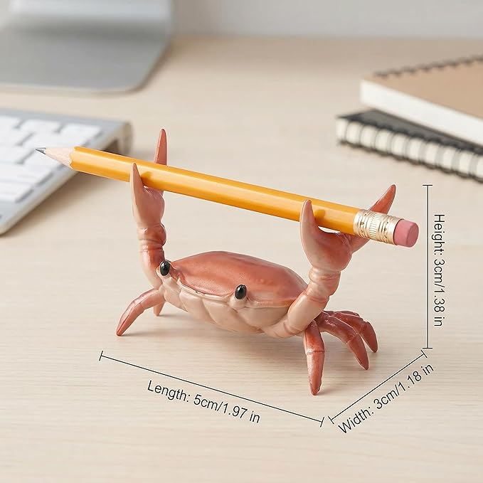 Crab Pen Holder for Desk - 4 PCs Crab Pen Holder, Creative Weightlifting Crab Pencil Stand Holder, Funny Desk Decor for Office Desks, Pencil Stand Holder, Cute Office Decor at Home, School, Studio