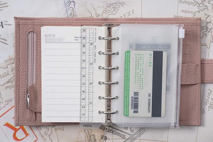 Moterm 2 PCs Page Lifter(Transparent Separator), 1 PC Bookmark Ruler, 1 PC PVC Storage Card Holder and 1 PC Zipper Bag for A7 Planner