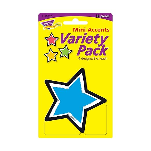 TREND enterprises, Inc. Bold Strokes Stars Mini Accents Variety Pack, 36 ct