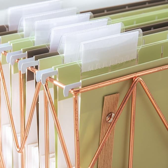 Y YOMA 6 Pack Extra Capacity Hanging File Folders with Handle Letter Size Accordion Decorative Reinforced File Folder Cute Colored Expandable Portable Folder with 1/5-Cut Adjustable Tabs, Leaf Green