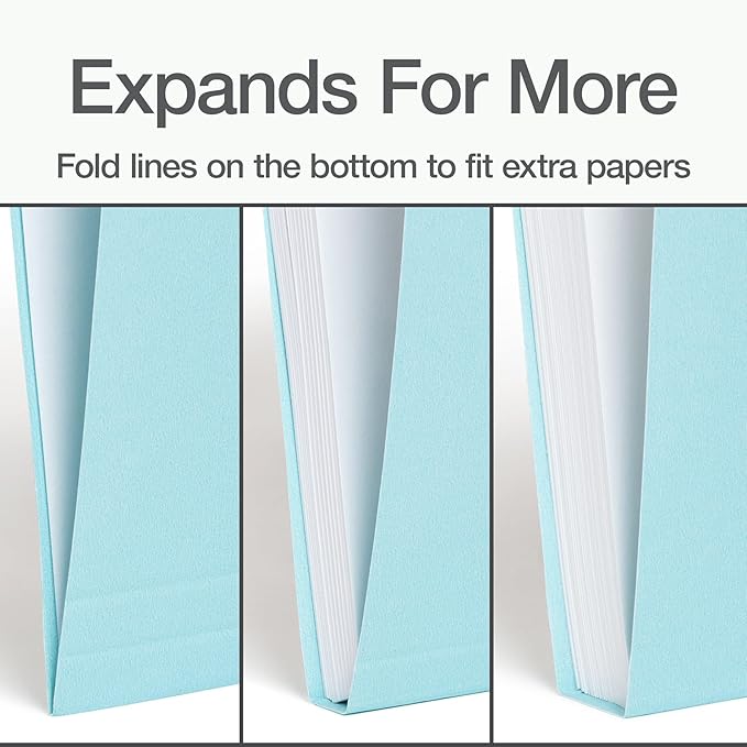 Oxford Colored File Folders, 100 Pack, Letter Size (8.5" x 11"), 3 Tabs, 5 Pastel Colors, Color-Coding for School, Office & Home Document Organization