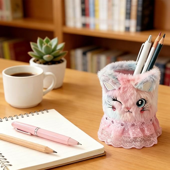 Colored Pen Holder for Desk, Cute Pencil Holder Pen Cup Marker Holder Makeup Brush Holders, Desk Accessories & Workspace Organizers for Home, Office