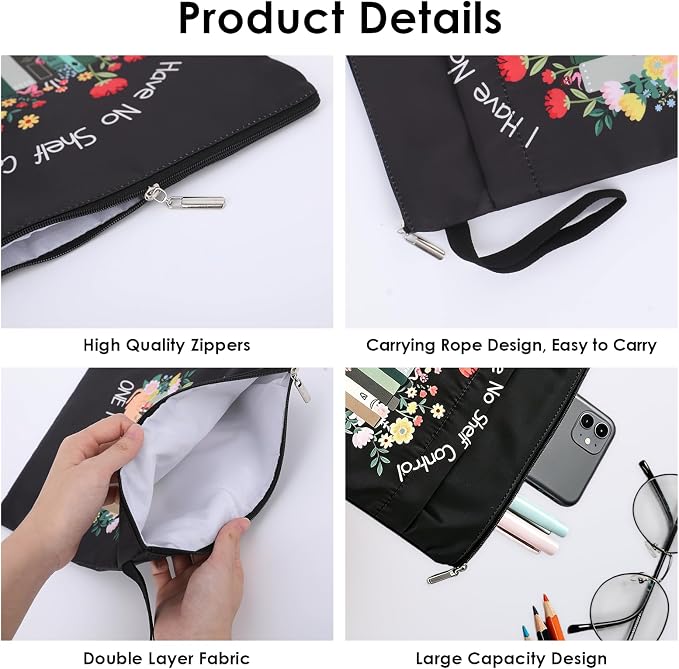 Waterproof Book Sleeve Pouch - Paperback Books Cover Protector Book and Cat Pattern Bookish Reading Accessories for Kindle Graduation Birthday Gifts for Bookworm Women Teacher Friends