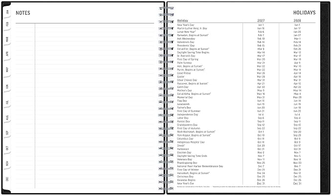 Blue Sky 2027 18 Month Large Print Monthly Planner Calendar, July 2026 - December 2027, 8" x 10", Monthly Layout, Flexible Cover, Durable Twin wire Binding, Laminated Tabs, Solid Black