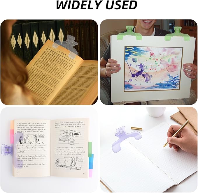3 Pcs Book Clips,3 Colors Strong Page Holders for Reading,Portable Book Openers,Practical Book Page Markers for Teachers,Students,Office,and Home(Color B)