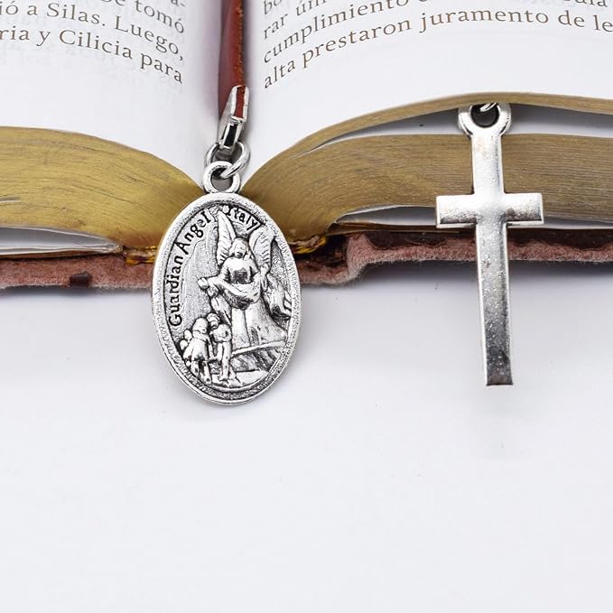 BLBMH Genuine Leather Bible Bookmark with Cross | Catholic Gifts for Men Dad | Christian Book Marker with Ribbon - LB7