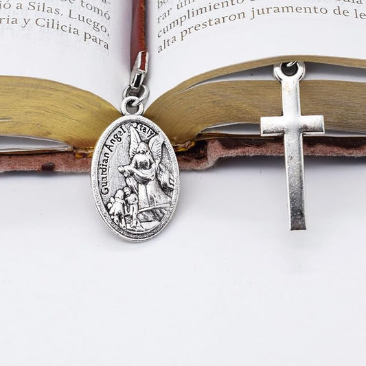BLBMH Genuine Leather Bible Bookmark with Cross | Catholic Gifts for Men Dad | Christian Book Marker with Ribbon - LB7