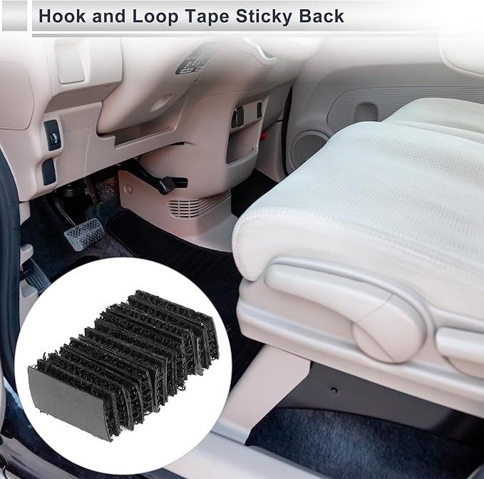 10 Pcs Universal Hook and Loop Tape Adhesive Back Double Sided Sticky-Back Home Office Phone Mount Adhesive Tape 0.39" x 0.79" Black
