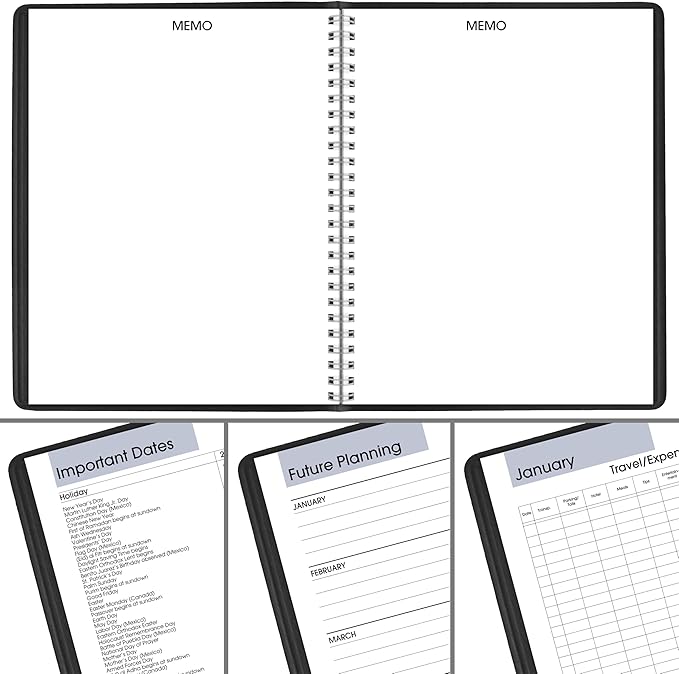 AT-A-GLANCE 2027 Planner, Monthly, 7" x 8.75", Unruled Daily Blocks, DayMinder, Black (G4000027)