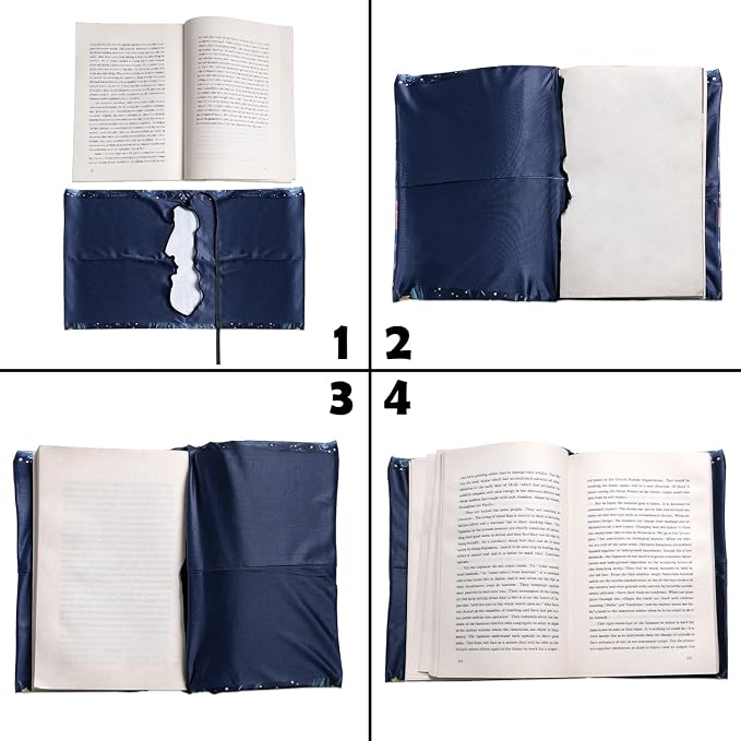 Anseal 1 Pack Starry Night Black Cat Stretchable Book Sleeve Cover for Hardcovers Textbooks up to 9” x 12”, Washable Reusable Book Protector with 2 Labels