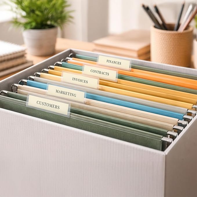 1/3 Cut File Folder Tab Inserts - Natural Cream Hanging File Folder Printable Tabs for Inkjet & Laser Printers - 36 per Sheet - 10 Sheets / 360 Printable File Folder Labels