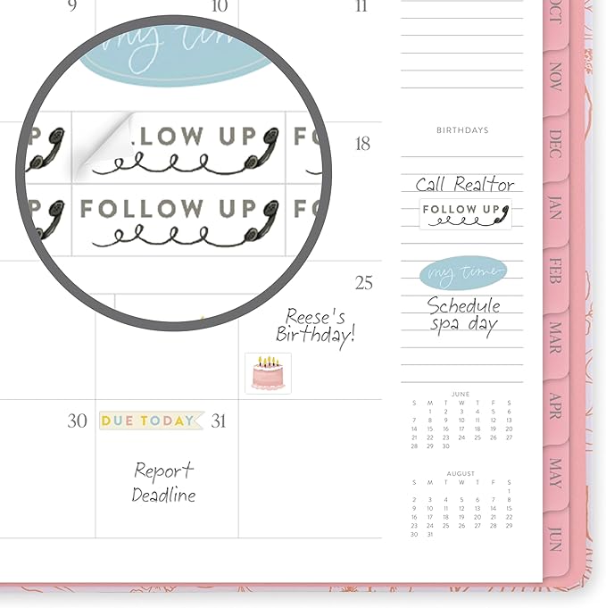 Cambridge Planner 2026-2027 Weekly & Monthly Academic 12-Month July-June, 8-1/2" x 11", Pen+Pillar, Sketched Floral (PP25-905A)