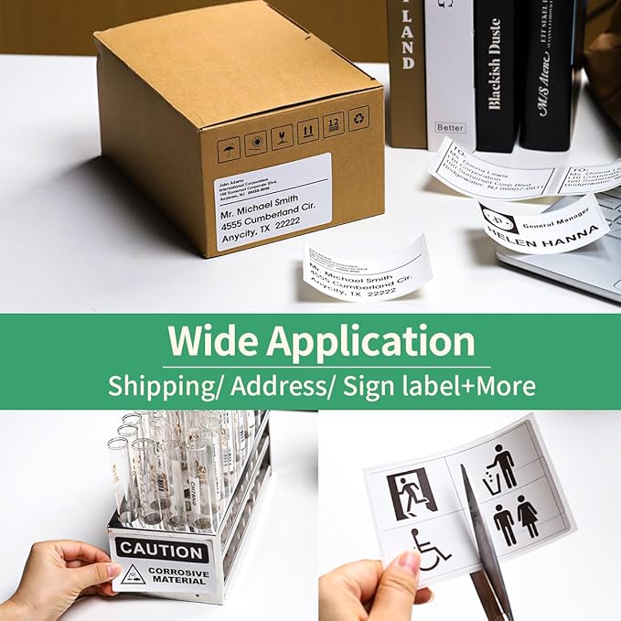 DK-1202 Labels Compatible Brother Die-Cut Shipping Label 62mm x 100mm(2-3/7 x 4 Inches) with One Refillable Cartridge for Brother QL 700 720NW 570 500 Printer and More (300 Labels Per Roll, 8 Rolls)