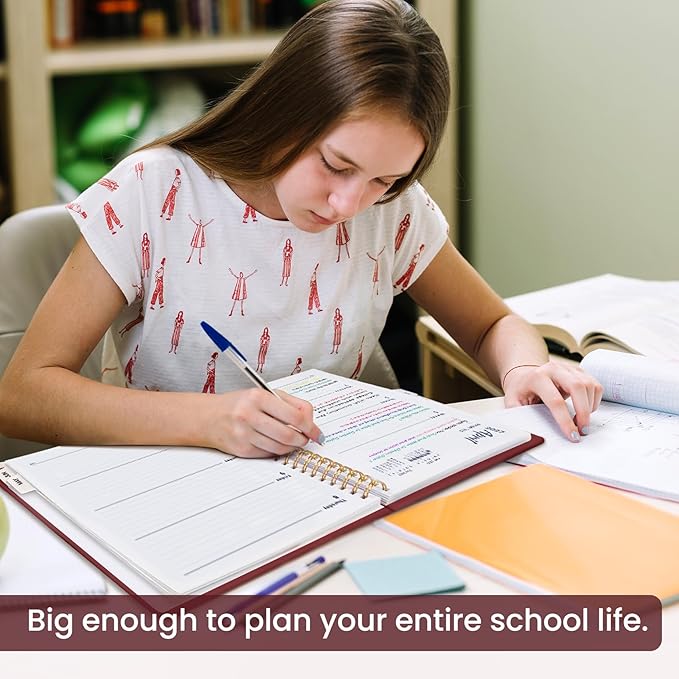 8.5" x 11" Academic Planner 2026-2027, Weekly & Monthly Calendar Planner Book, July 2026 – June 2027, Large Hardcover Organizer with Tabs, Perfect for Teachers, Students, Women & Men – A4, Burgundy