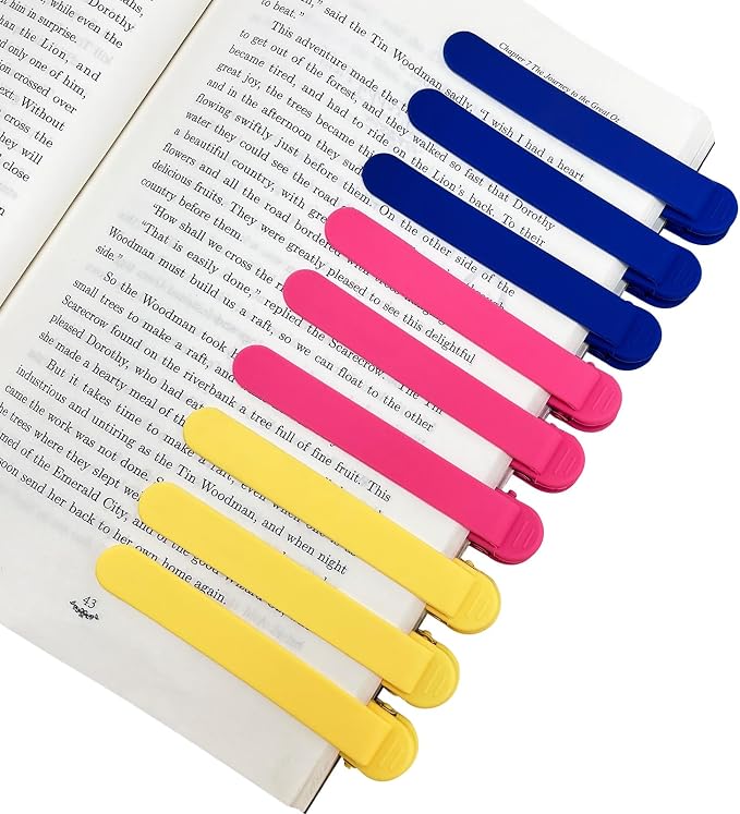9Pcs Automatic Bookmark, Silicone Smart Book Marks for Reading Women, Men, Kids,Cute Unique Book Markers Bookmark Clip Reading Accessories Gifts for Book Lovers