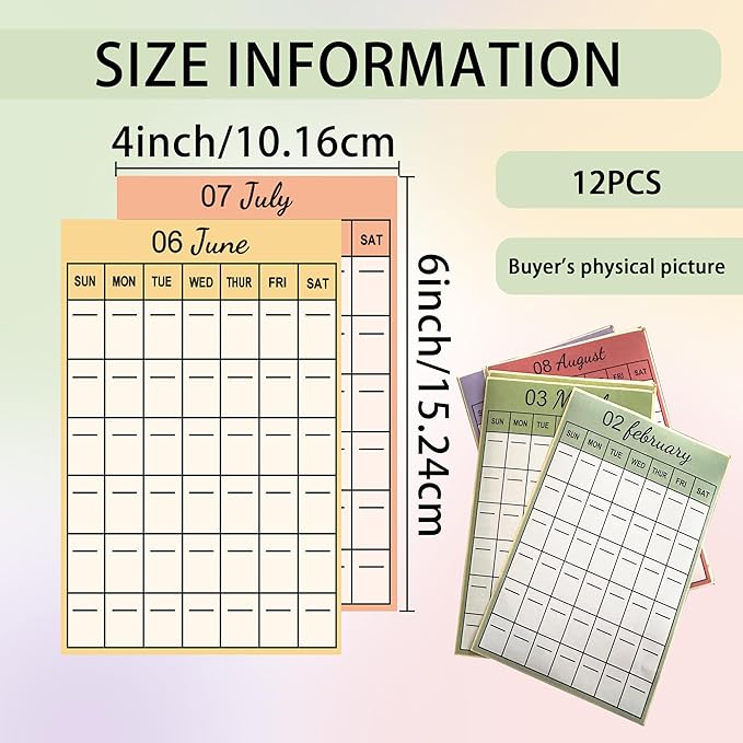 SMARSTICKER 12 Monthly Planner Date Page Sticker 3Open-Dated Monthly Planning Stickers 2026 Schedule Calendar Labels for Customizing Undated Planners, Calendar, Notebooks