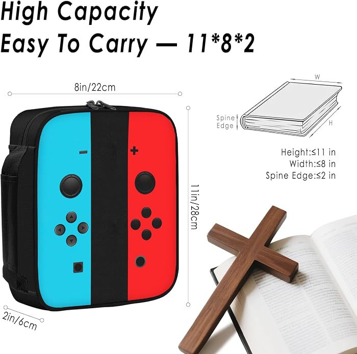 Bible Cover for Women, Bible Holder, Bible Cover With Handles, Bible Carrying Case, Bible Bags With Zipper and Pockets