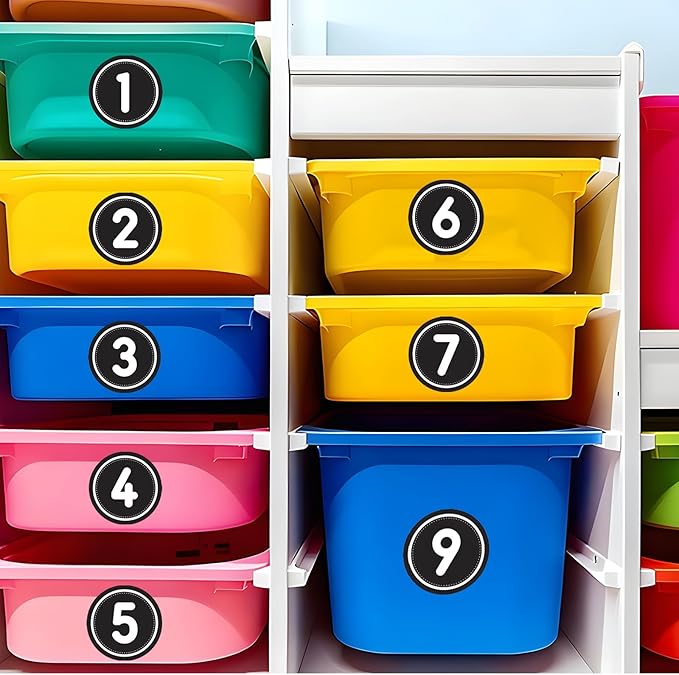 36PCS Number Spot Markers Stickers – 36PCS Number Stickers Classroom Decoration, Repositionable Vinyl Floor Numbers, Line Up Spots for Classroom Floor, Preschool, Daycare, PE, Activities (Black)