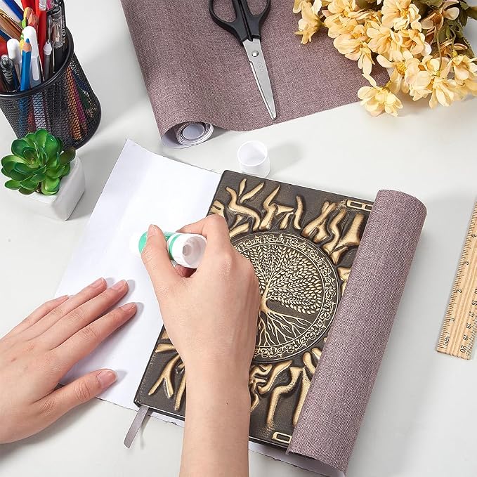 CRASPIRE 51 x 11.8 Linen Book Cloth Camel for Book Binding A4-A8 Fabric Surface Paper Backed Bookcover Books Album Scrapbooking Archival DIY Covering Protector Bookcloth Bookbinding Supplies