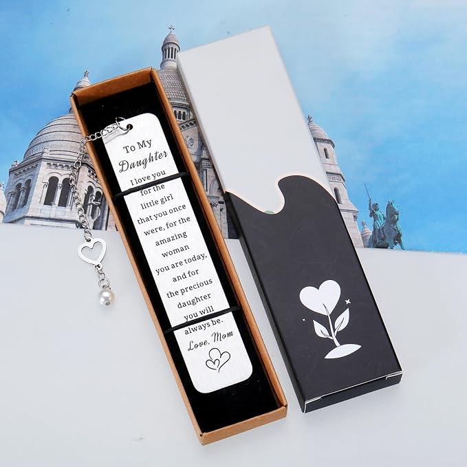 Daughter Bookmark for Teen Girl Daughter Gift from Mom 16th 18th 21st Birthday Gift for Daughters Inspirational Bookmark Gifts for Teen Girl Graduation Gifts for Stepdaughter Her
