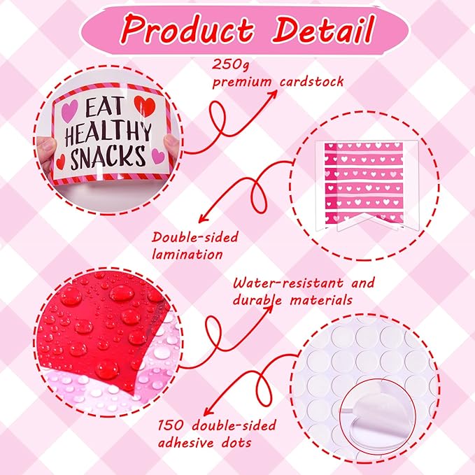 68-Piece Valentine's Day Bulletin Board Set - Valentine's Day School Decor Express Delivery Classroom Decorations Heart-Shaped Border Paper Cutouts for School Office Wall Decorations