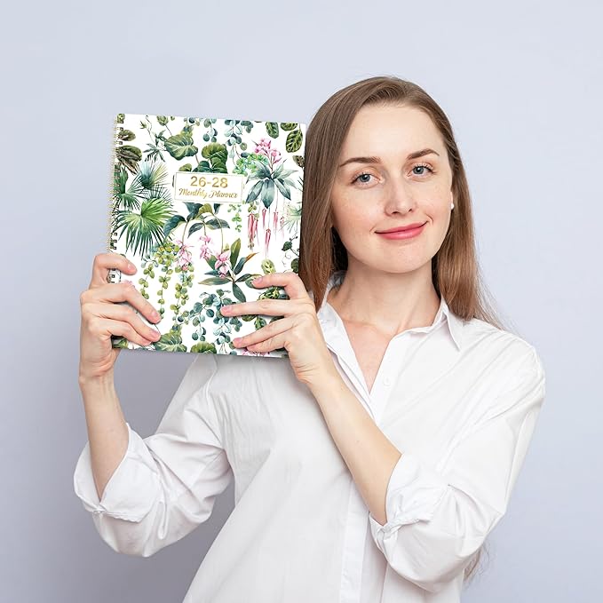 Monthly Planner 2026-2028 - Planner/Calendar 2026-2028, Jul. 2026 - Jun. 2028, 9" × 11", 2 Year Monthly Planners with Flexible Cover, 24-Month Tabs, Pockets, Thick Paper - Leaves