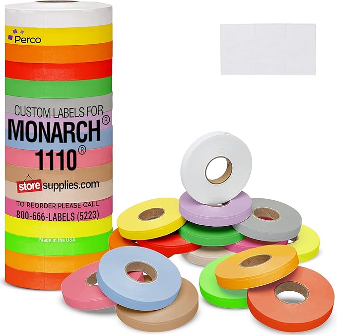 Custom Price and Date Labels for Monarch 1110 Guns - Choose Color, Font and Imprint - 10 Sleeves, 170,000 Labels