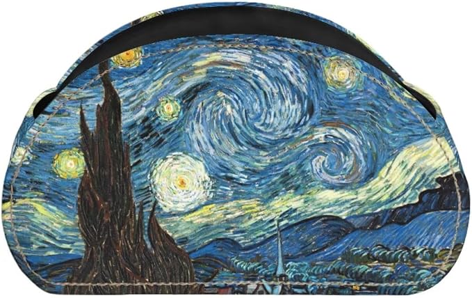 Office Desk Organizers with 5 Compartments, Starry Night Print Remote Control Holder - Desktop/TV Cabinet/Vanity Caddy, Storage for Controllers/Cosmetic Brushes/Glasses