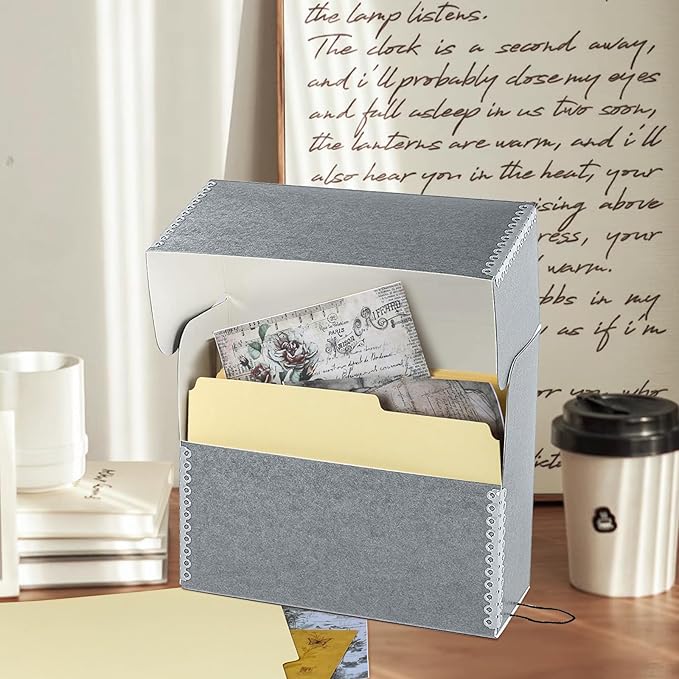 Lineco Archival Document Storage Box with Metal Edge, Acid-Free Gray Boxboard, Organize and Store Files, Prints, Photos, Jumbo-Sized Case 15.5" x 12.5" x 5" Wide, Pack of 2