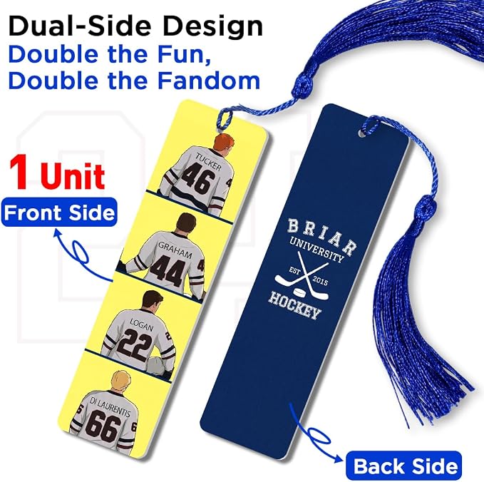 AICase for Off Campus Series Merch Double-Sided Inspired Bookmark, for Briar U University Garrett Graham Jersey Metal Bookmarks Gifts Accessories Stuff Merchandise for Fans Women Men Book Lovers