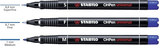 STABILO OHP Pen OHP Pen Permanent - Superfine - Wallet of 4 - Assorted Colors (Pack of 2)