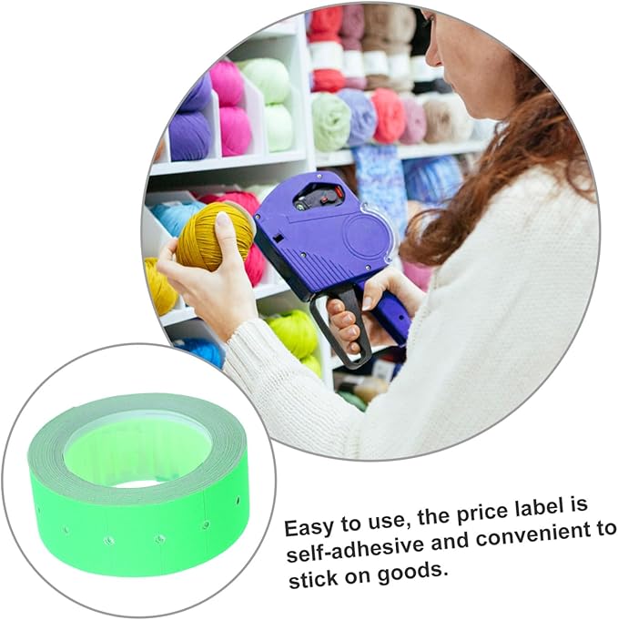 5000pcs Price Tag Paper Labels for Tag Machines with Smooth Output Clear Printing Fast Drying Ink Easy Stick Price Markers for Retail and Office Use