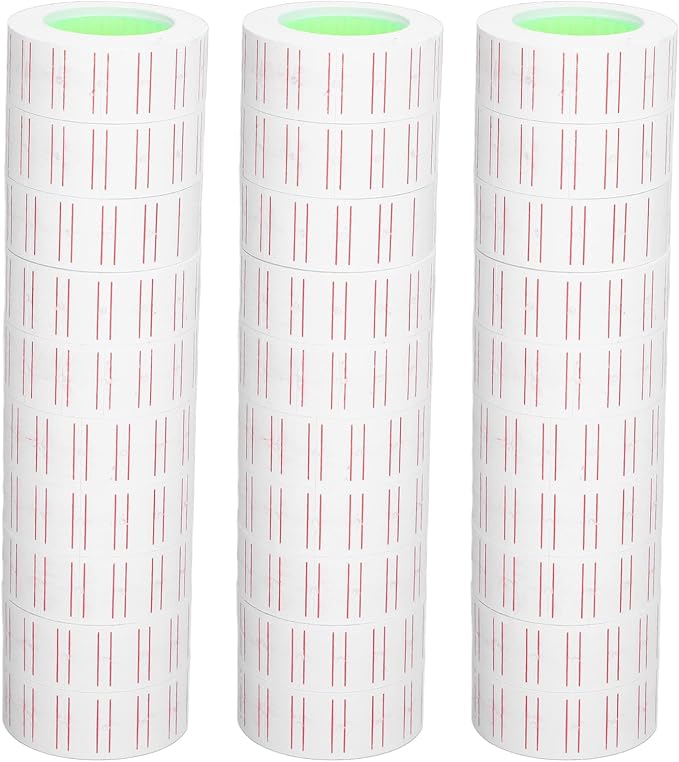 15000 30 Rolls of Price Machine Label Sheets, White Single Row Price Marker Label Stickers, Fits Most Price Labeling Machines, for Office, Retail Store or Organizational Marking