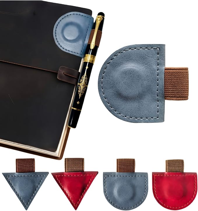 Vintage Mark Bookmark with Pen Holder, Magnetic Leather Bookmarks for Men Women Kids Book Lovers, Personalized Magnet Bookmark Clip Page Markers for Student Teacher Gifts Reading Accessories
