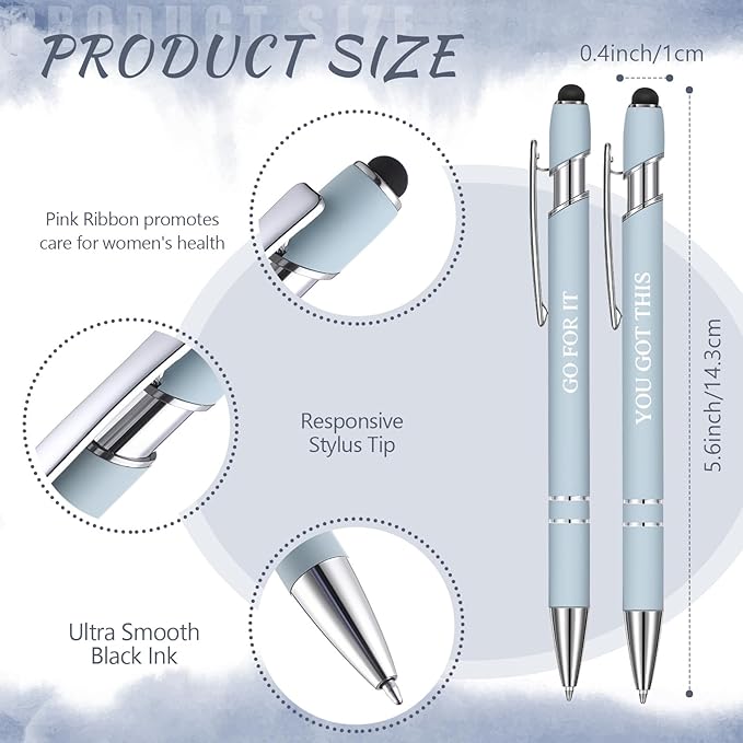 Zonon 12 Pcs Inspirational Pens Gift Set Funny Ballpoint Pen with Stylus Tip Motivational Graduation Gifts Bulk for Teacher Coworkers Nurse School Office Supplies(Morandi,Boss Lady)