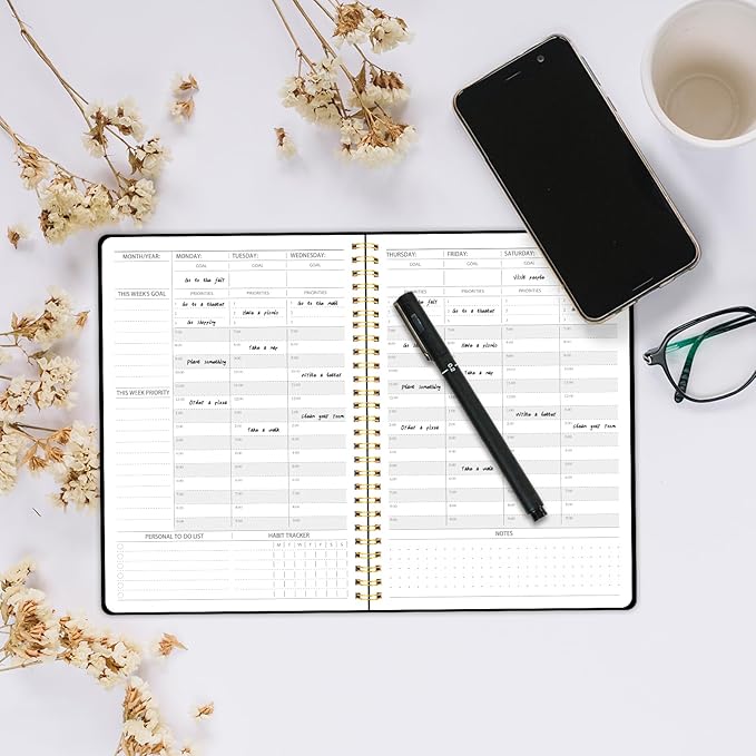 Weekly Appointment Planner with Hourly Schedule,Priorities & Habit Tracker Organizer,7.5"×10" for Office,School,Family