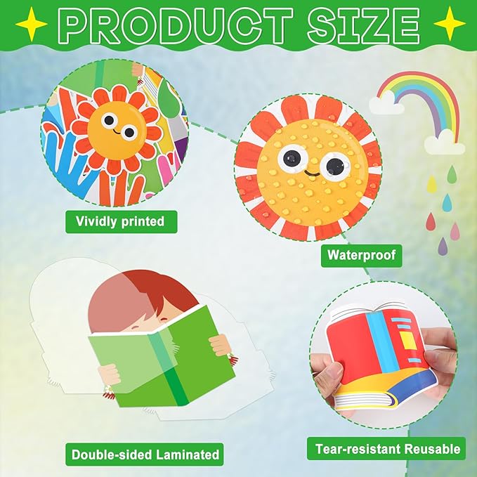 gisgfim Colorful Handprint Bulletin Board Decorations Set Welcome Back to School Classroom Pencil Braver Stronger Smarter Paper Cutouts Motivational Bulletin Board Decor for Nursery Chalkboard Wall