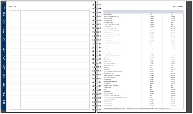 2026 Blue Sky Monthly Planner, 8" x 10", Passages/Charcoal Metallic, January to December, 100011