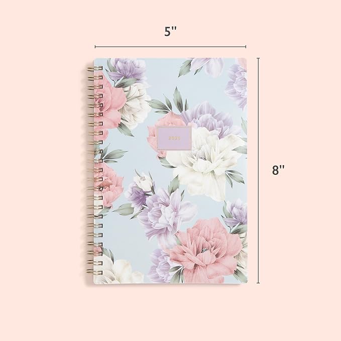 Blue Sky 2025 Weekly and Monthly Planner Calendar, January 2025 - December 2025, 5" x 8", Flexible Matte Cover, Laminated Tabs, Wirebound, Storage Pocket, Tula (Tula- 2025, 5" x 8")