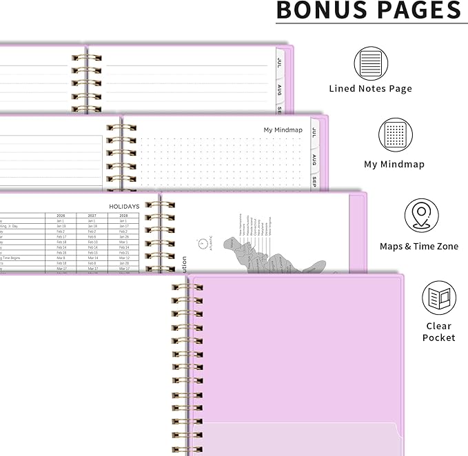 AHGXG Academic Planner 2026-2027, July 2026 - June 2027, Weekly and Monthly, 8.5" x 11", Calendar, Agenda for Women, Teacher, Student, School, 12-Month Tabs (Purple)