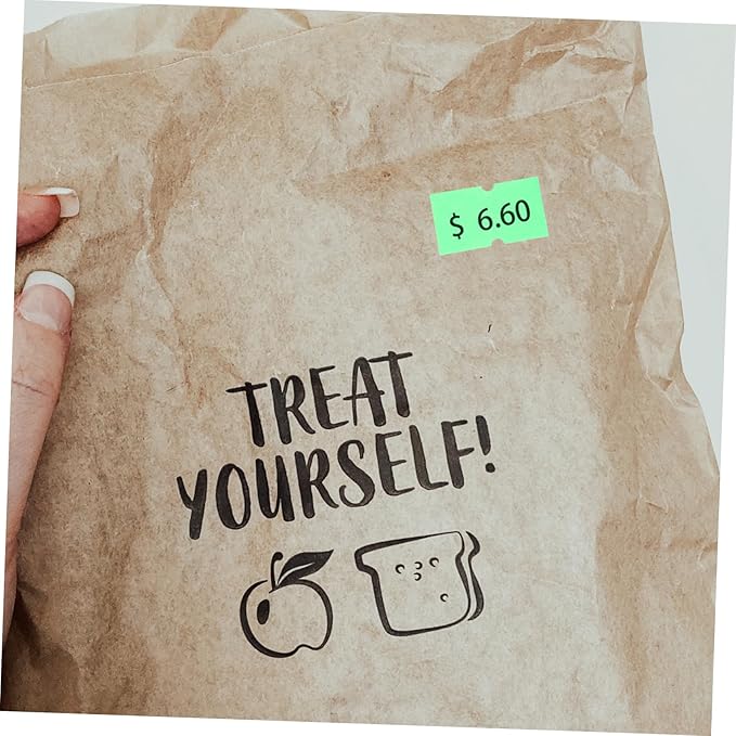 Lurrose 5000pcs Price Tag Paper Fluorescent Pricing Stickers for Retail Supermarket Office Use Print Easy to See Double-Sided Design Efficient Marking