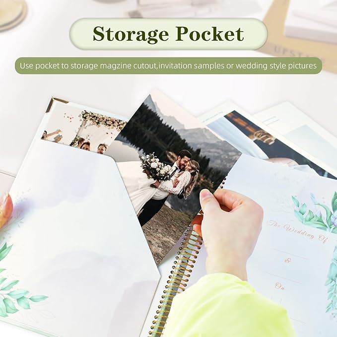 Wedding Planner Book and Organizer – 176 Pages Bridal Planning Notebook with Stickers, Checklists, Calendars & Pockets – Engagement Gift for Bride to Be & Newly Engaged Couples