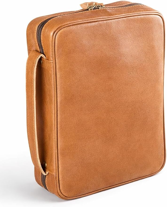 Genuine Leather Bible Covers for Men - Mens Bible Case for Men, Leather Book Cover Bible Bag for Men, Christian Gifts (Large)