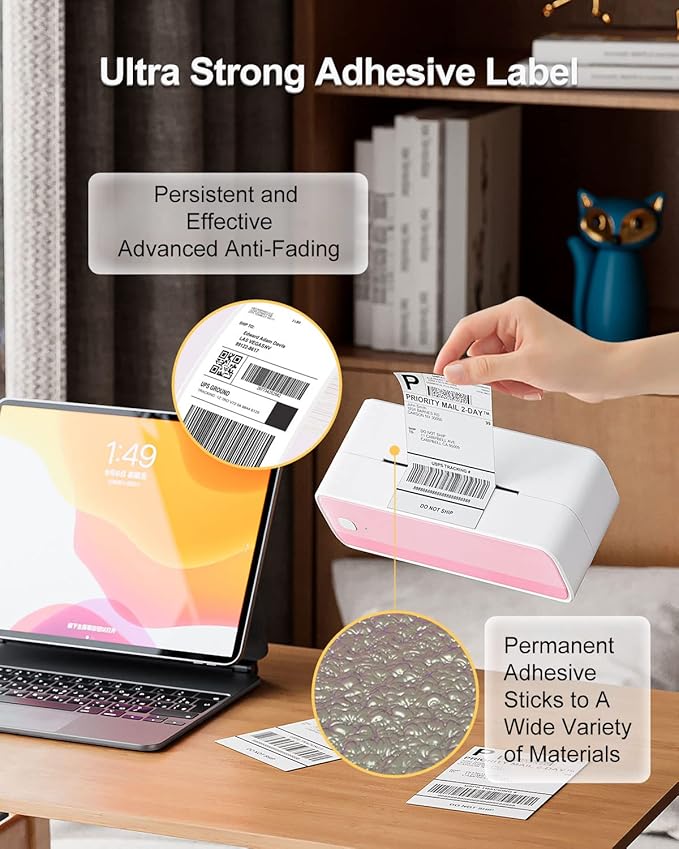 Phomemo 4x6 Shipping Label Printer with 4x6 Thermal Labels Paper 500 PCS/Roll