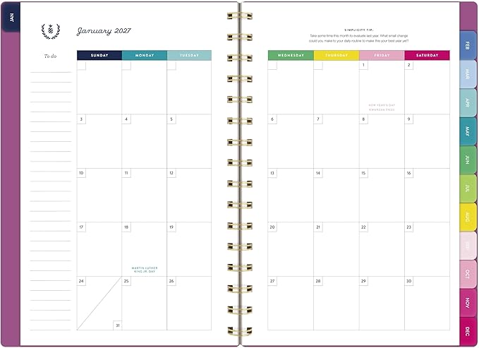 AT-A-GLANCE 2027 Planner, Simplified by Emily Ley, Weekly & Monthly, 5.5" x 8.5", Nostalgia Pink (EL60-200-27)