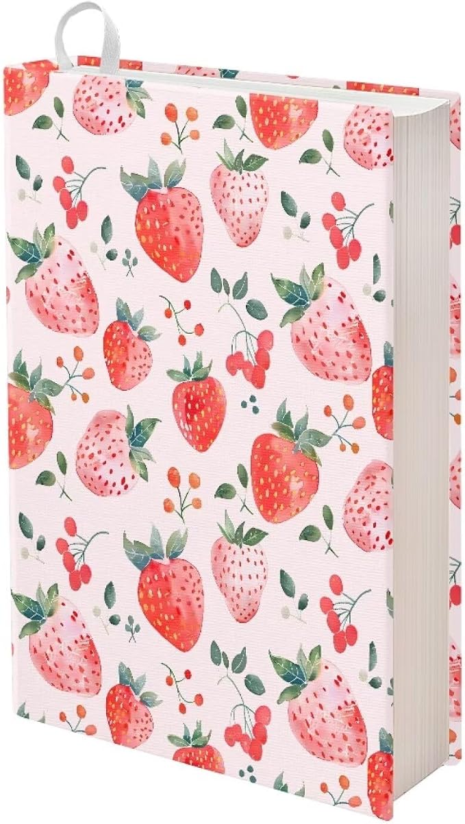 Dreaweet Strawberry Book Covers for Girls Stretchable Book Sleeve Protector 9 x 11 Inch Hardcover Book Socks Back to School Gifts